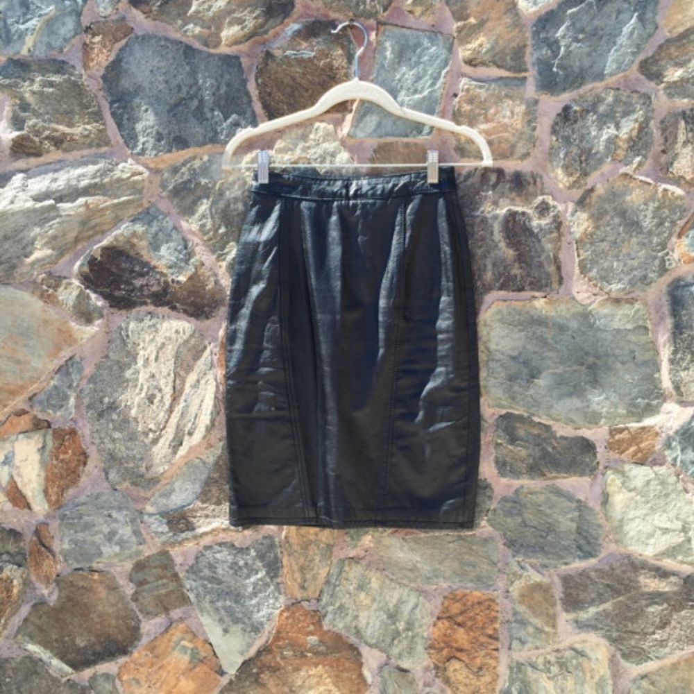 Vintage Leather Pencil Skirt